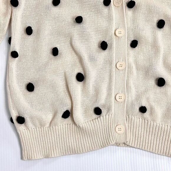 The Great The Bobble Cardigan Cream Black Pom Pom Knit Siz 1/ Small Longline - Picture 11 of 16